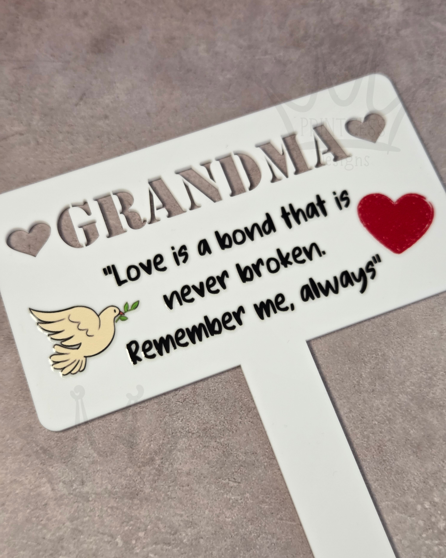 'Grandma' Love is a Bond - Acrylic Memorial Marker