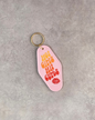 'Hot Girls Hit Curbs' Keyring (light pink)