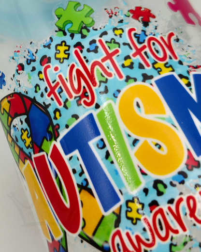 'Fight for Autism' 160z Libby Glass (red)