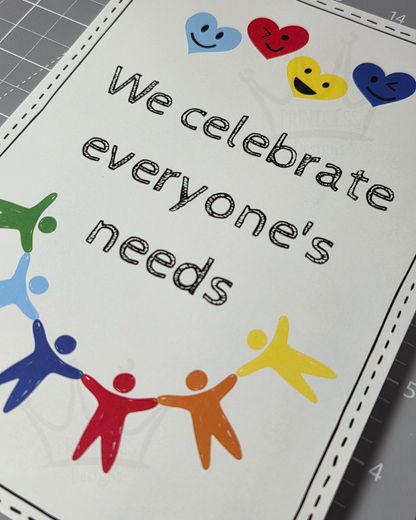 'Celebrate Needs' Autism A5 Print