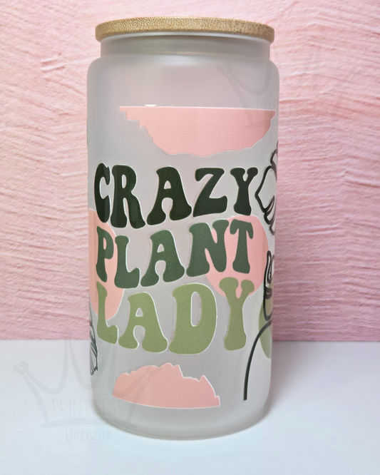 'Crazy Plant Lady' 16oz Libby Glass