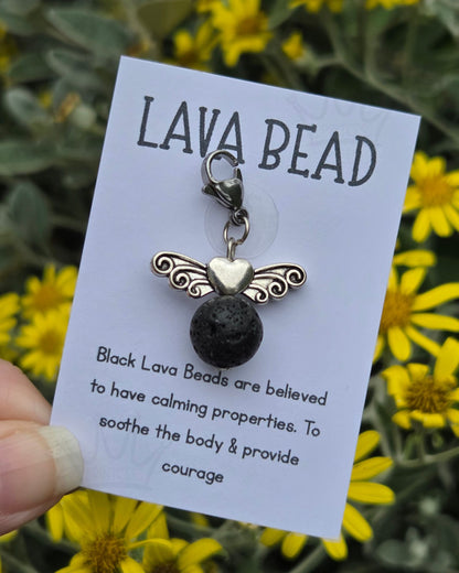 Lava Bead Clip-on Keyring Charm
