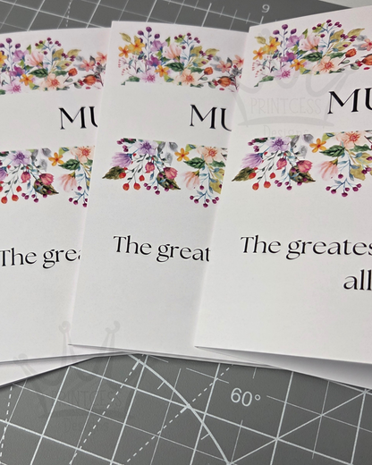 'Mum, greatest Flower' Greeting Card