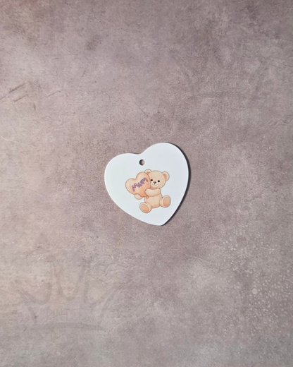 'Mum' White Heart Decoration