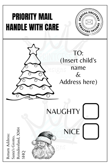 Santa's Postage Label - Tree