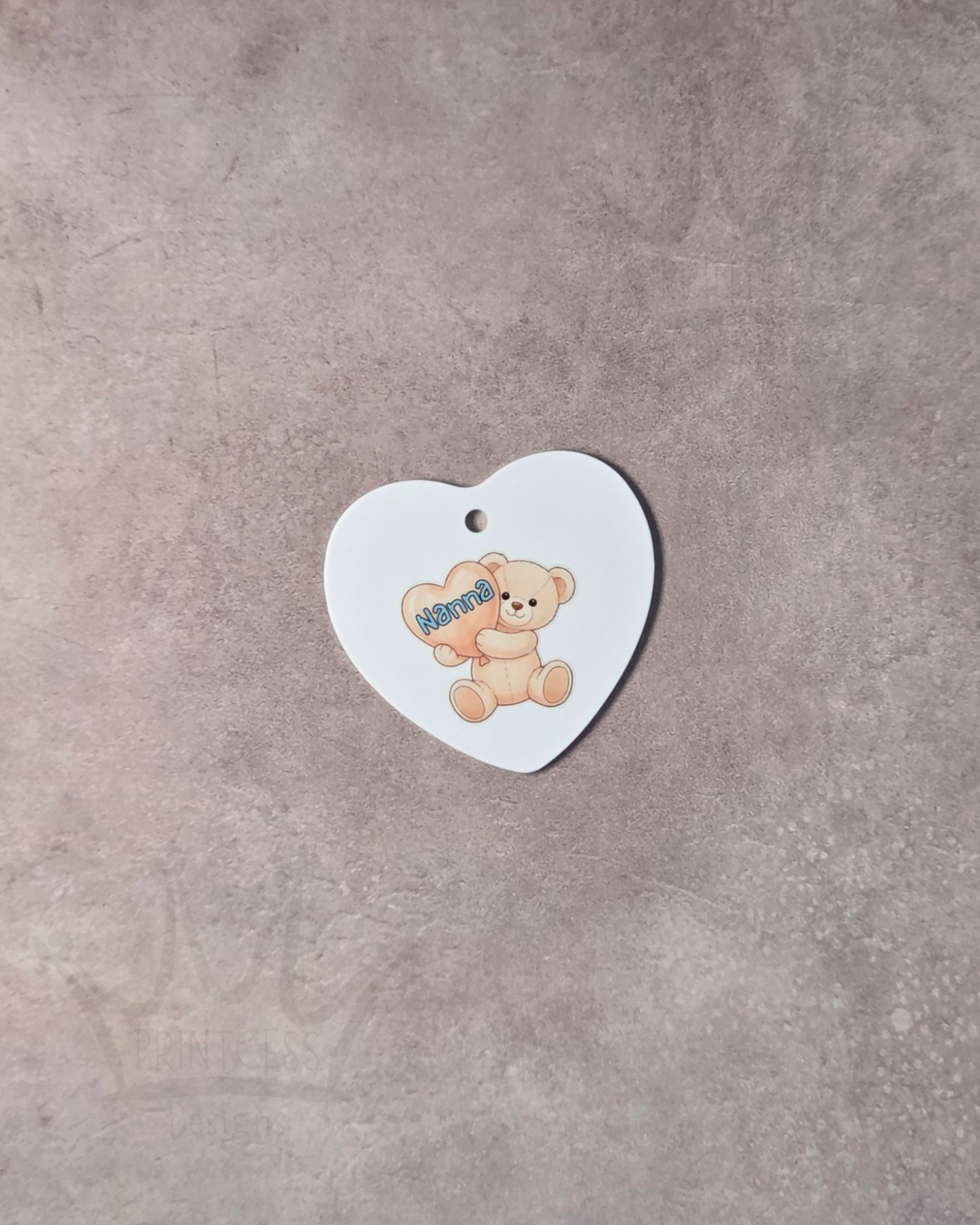 'Nanna' White Heart Decoration