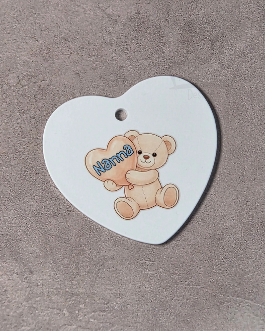 'Nanna' White Heart Decoration