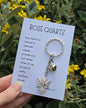 Rose Quartz Angel Keyring