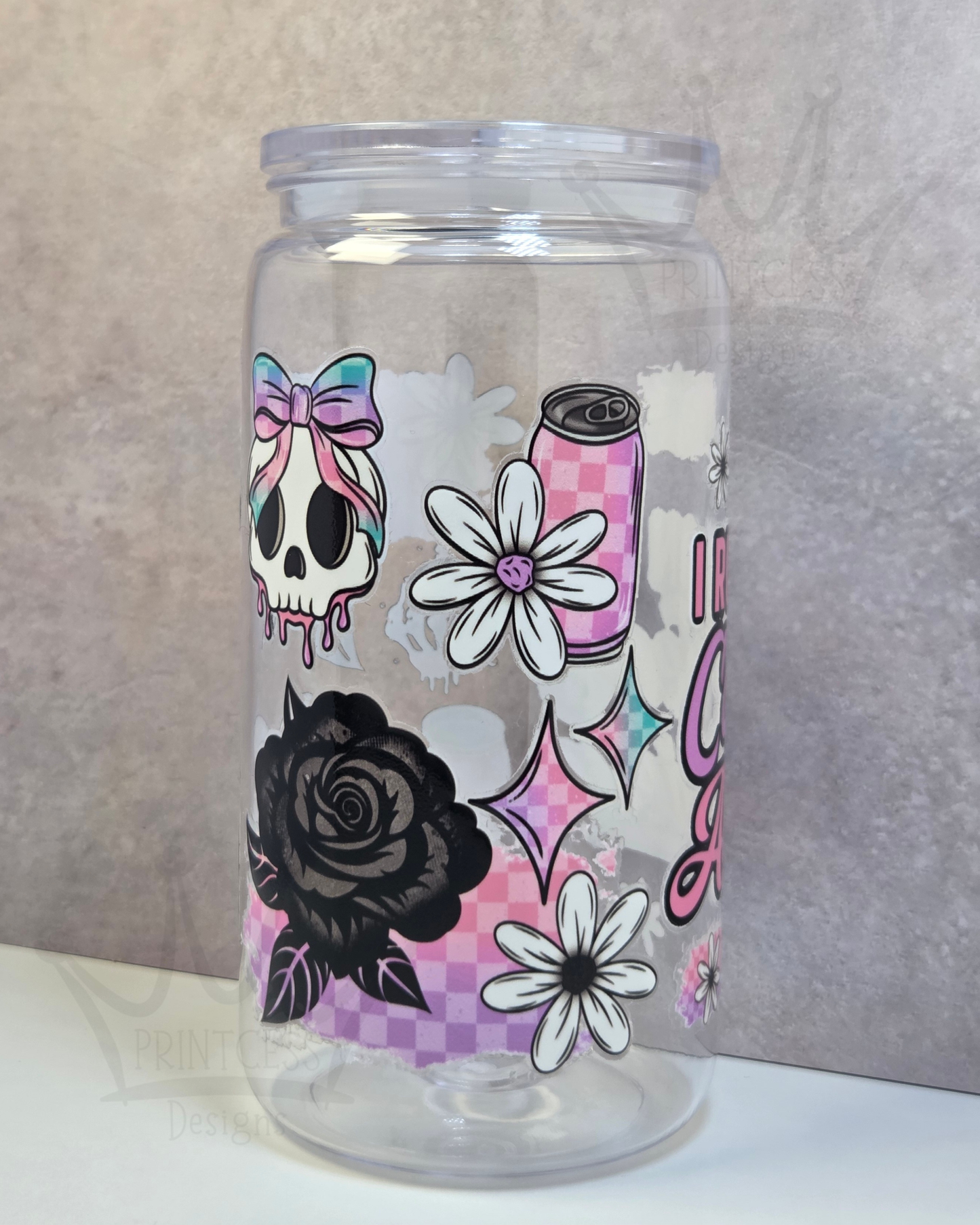 'I run on Coffee' Plastic Libby