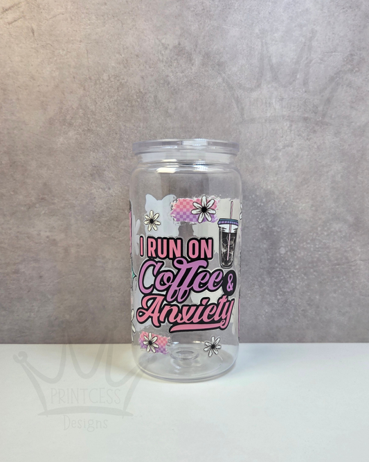 'I run on Coffee' Plastic Libby