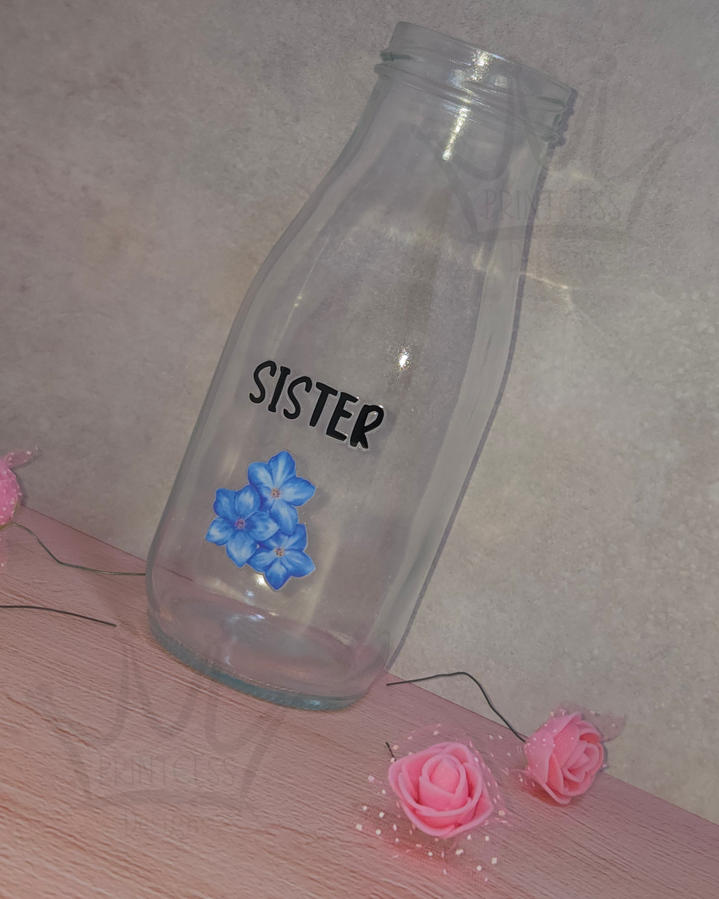 'Sister' Clear Glass Bottle