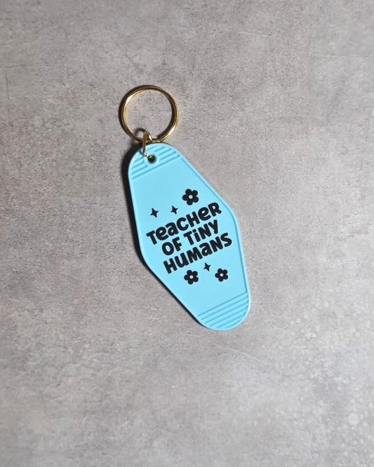 'Teacher of Tiny Humans' Keyring (pastel blue)