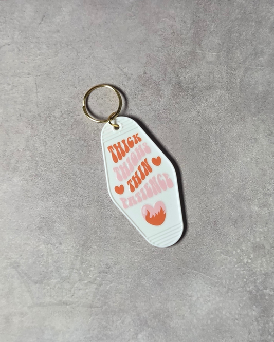 'Thick Thighs' Keyring (white)
