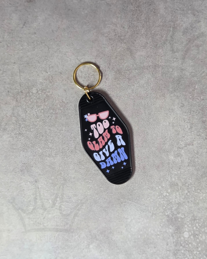 'Too Glam' Keyring (black)