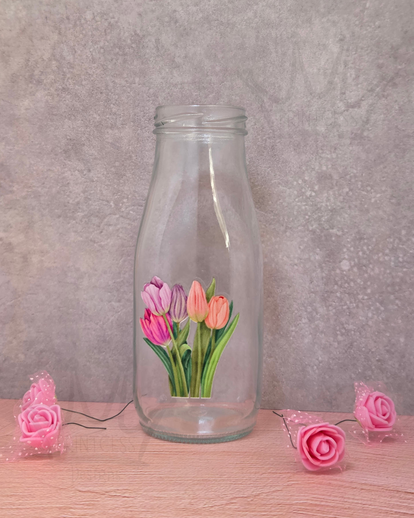 'Tulip' Clear Glass Bottle