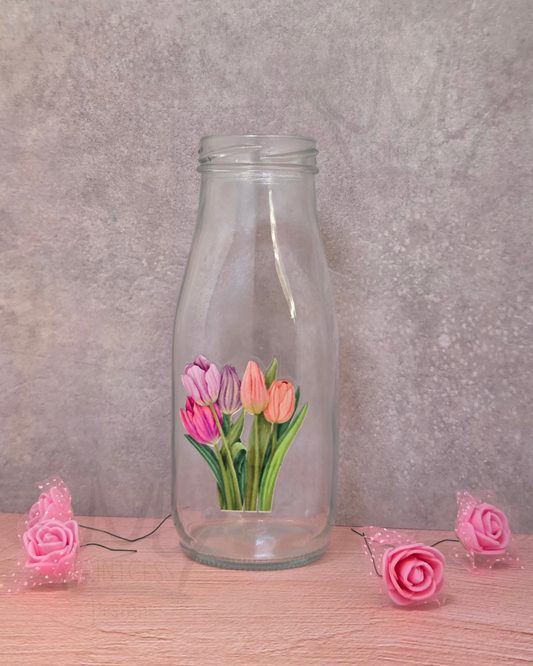 'Tulip' Clear Glass Bottle