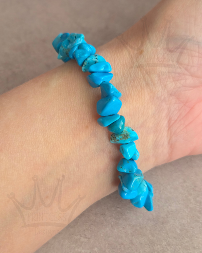 Blue Turquoise Crystal Chip Bracelet
