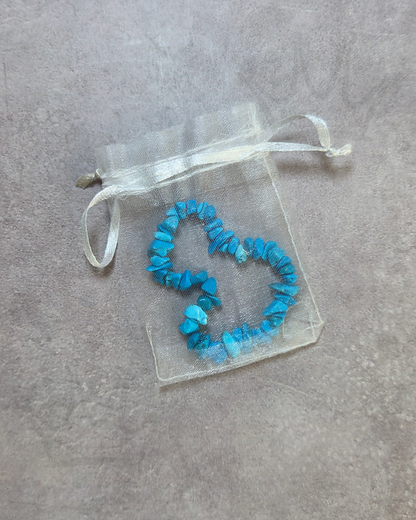 Blue Turquoise Crystal Chip Bracelet