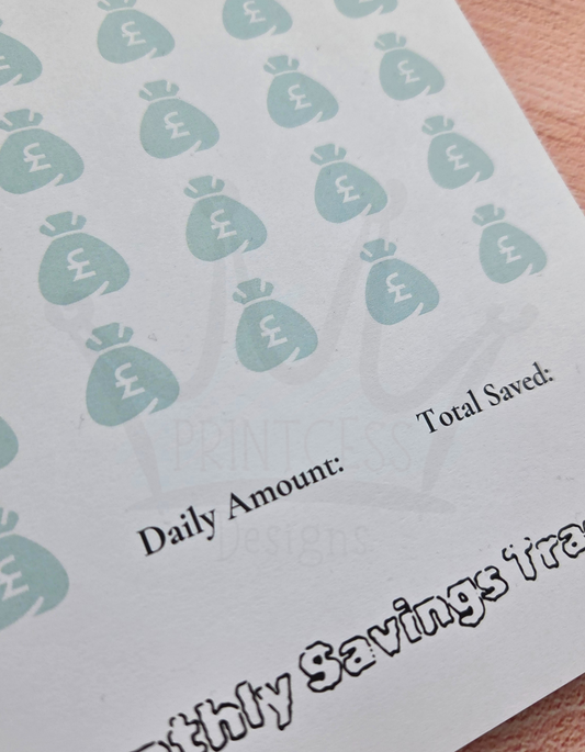 Monthly Savings Tracker A5 Notepad