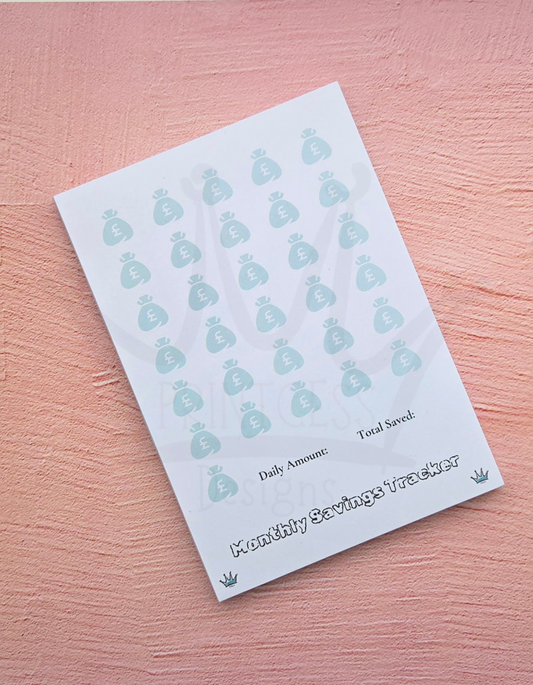 Monthly Savings Tracker A5 Notepad