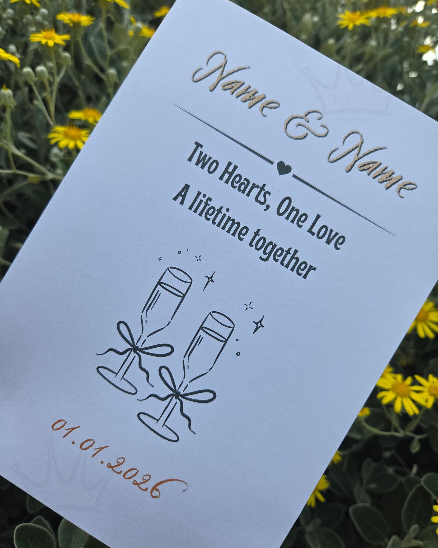 Personalised Wedding Day Print - A5