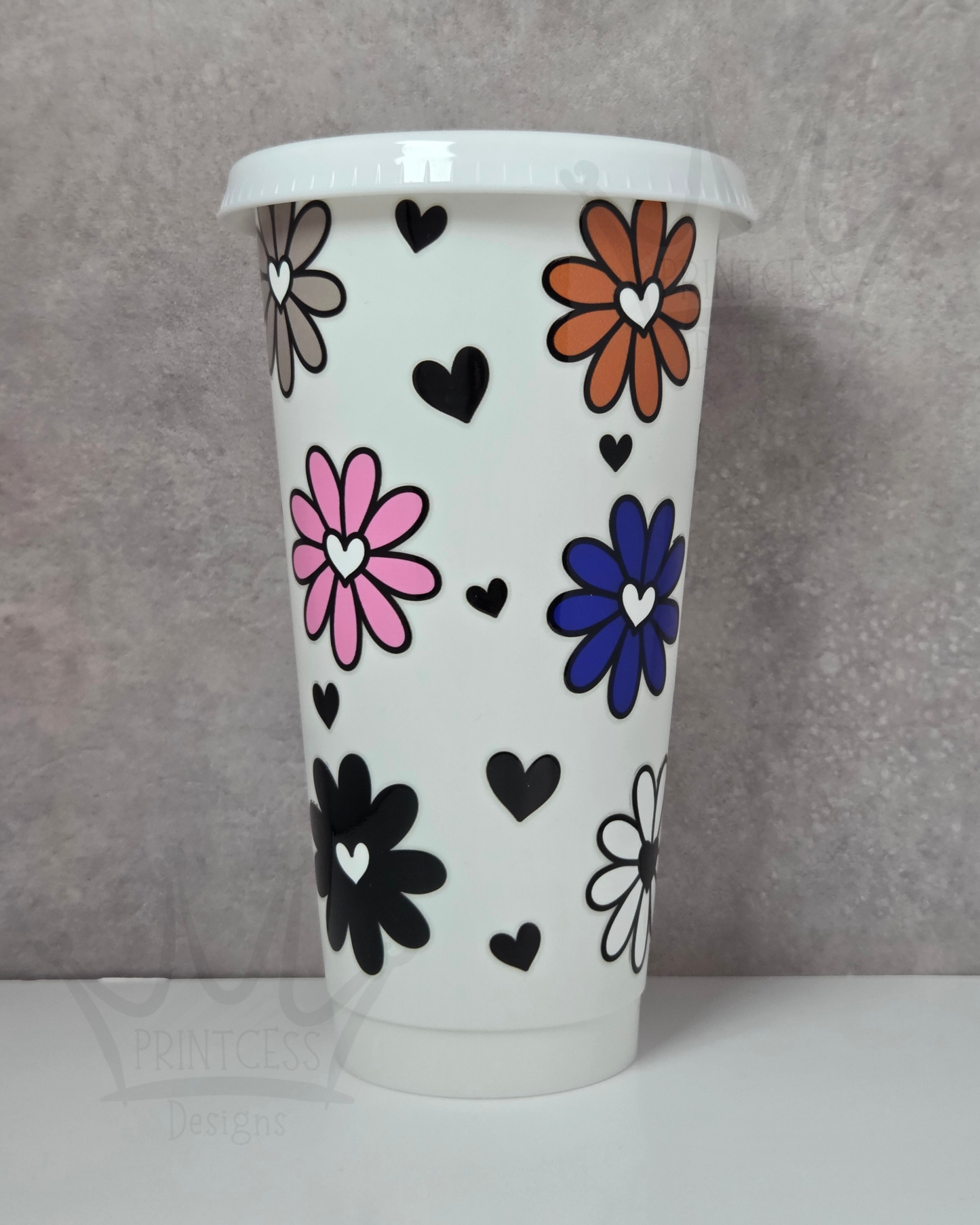 White 'Flower Power' Cold Cup