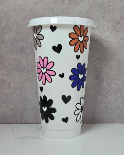 White 'Flower Power' Cold Cup