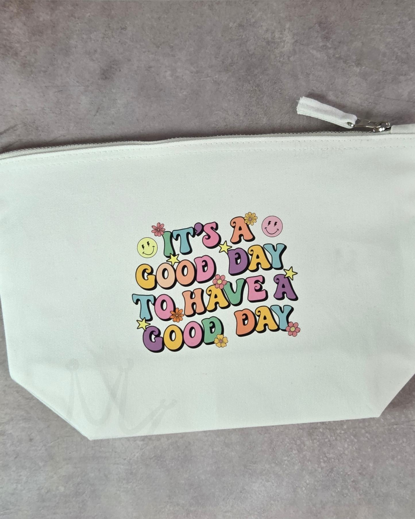 'It's a Good Day' - Medium Canvas Pouch