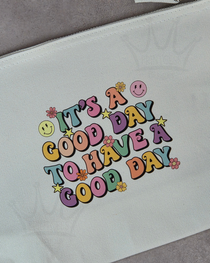 'It's a Good Day' - Medium Canvas Pouch