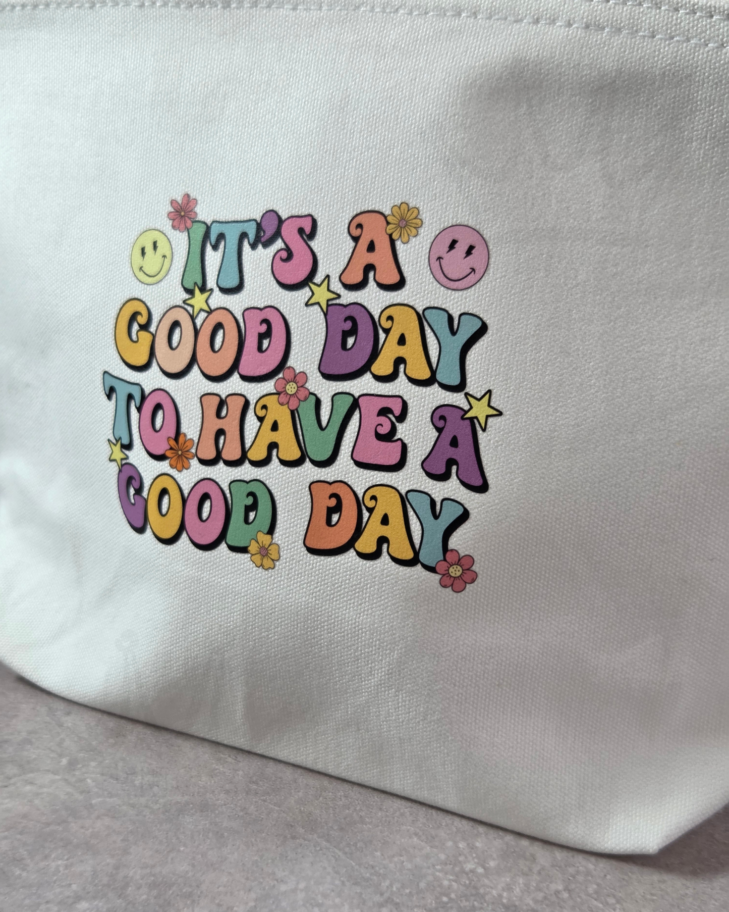 'It's a Good Day' - Medium Canvas Pouch