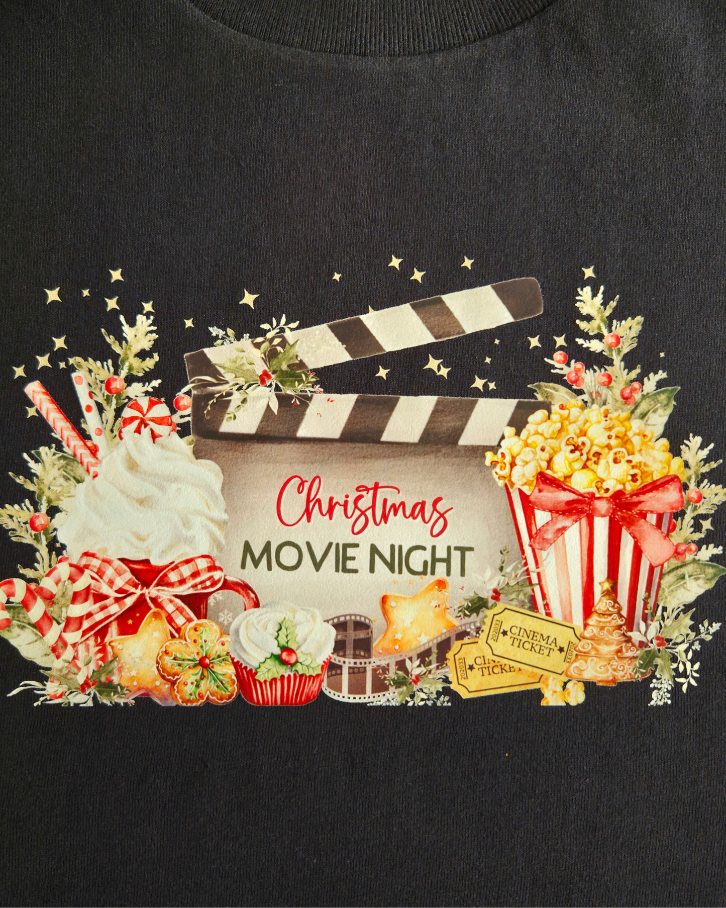 'Christmas Movie Night' - Adult Tee (medium)