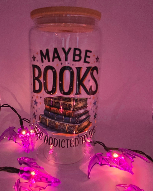 'Books are Addicted' 160z Libby Glass