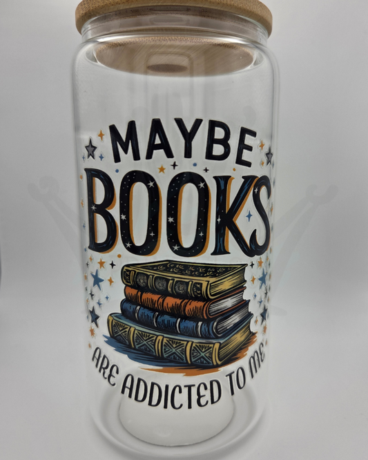 'Books are Addicted' 160z Libby Glass